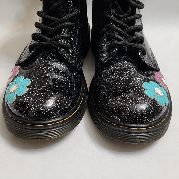 Dr. Martens 1460J Floral Glitter Patent Leather Lace-up boots (size 3) - Picture 7 of 14